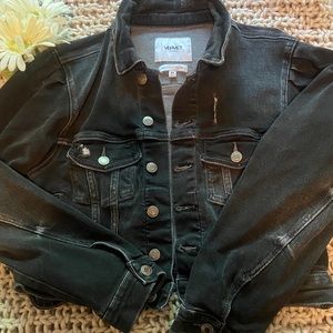 Vervet Puff Sleeve Faded Black Jean Jacket